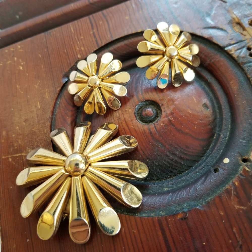 Coro Starburst Jewelry Set, Demi Parure, Art Deco